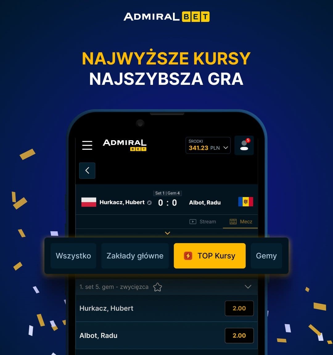 Wysokie kursy w AdmiralBet Wysokie kursy w AdmiralBet