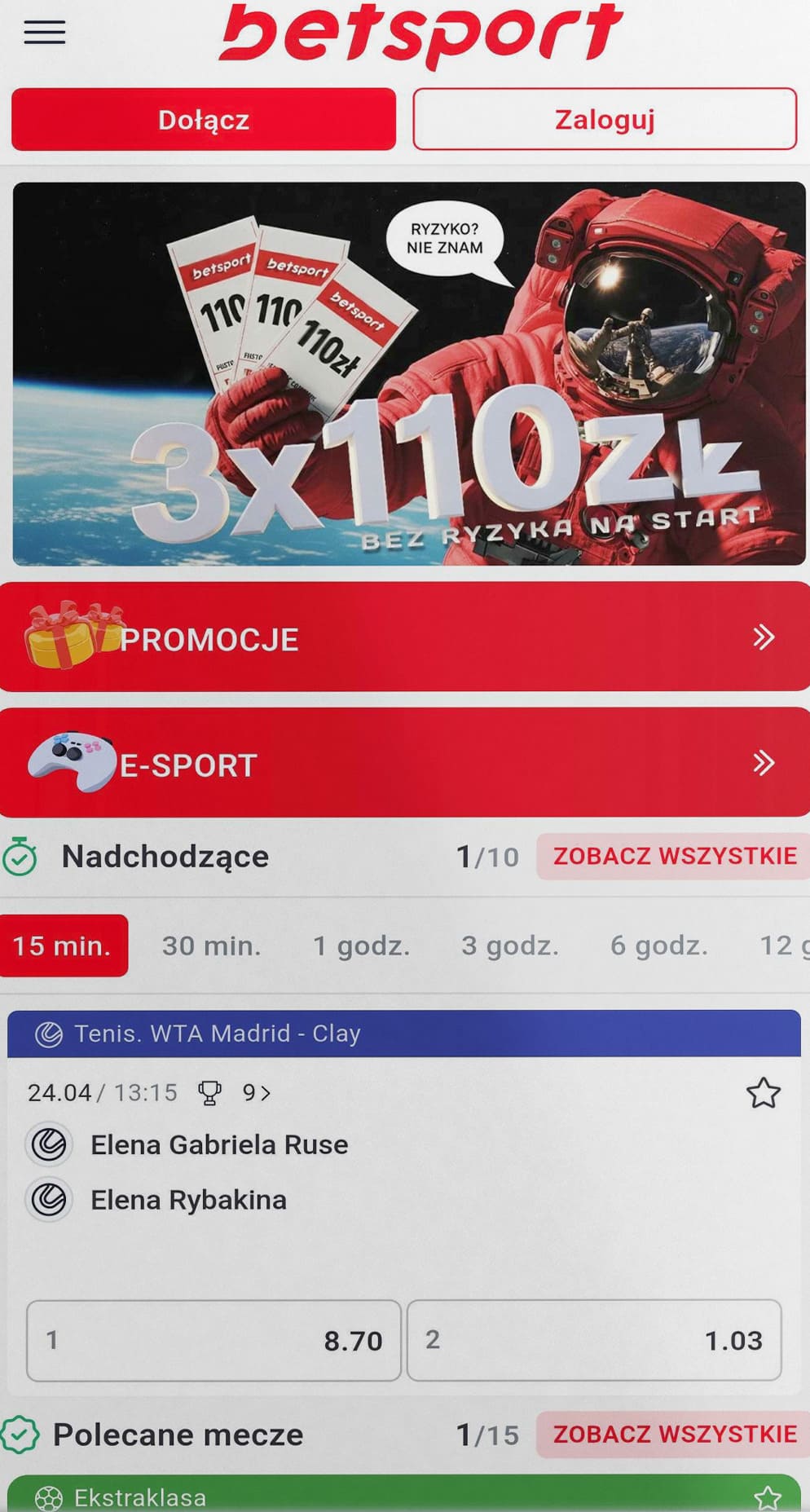 BetSport Aplikacja