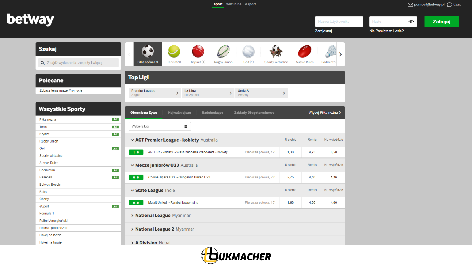 Zakłady bukmacherskie BetWay