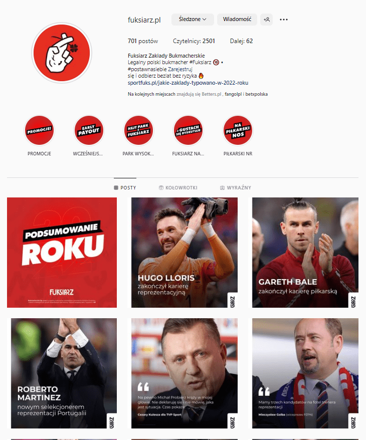 Oferty od Fuksiarz na Instagram