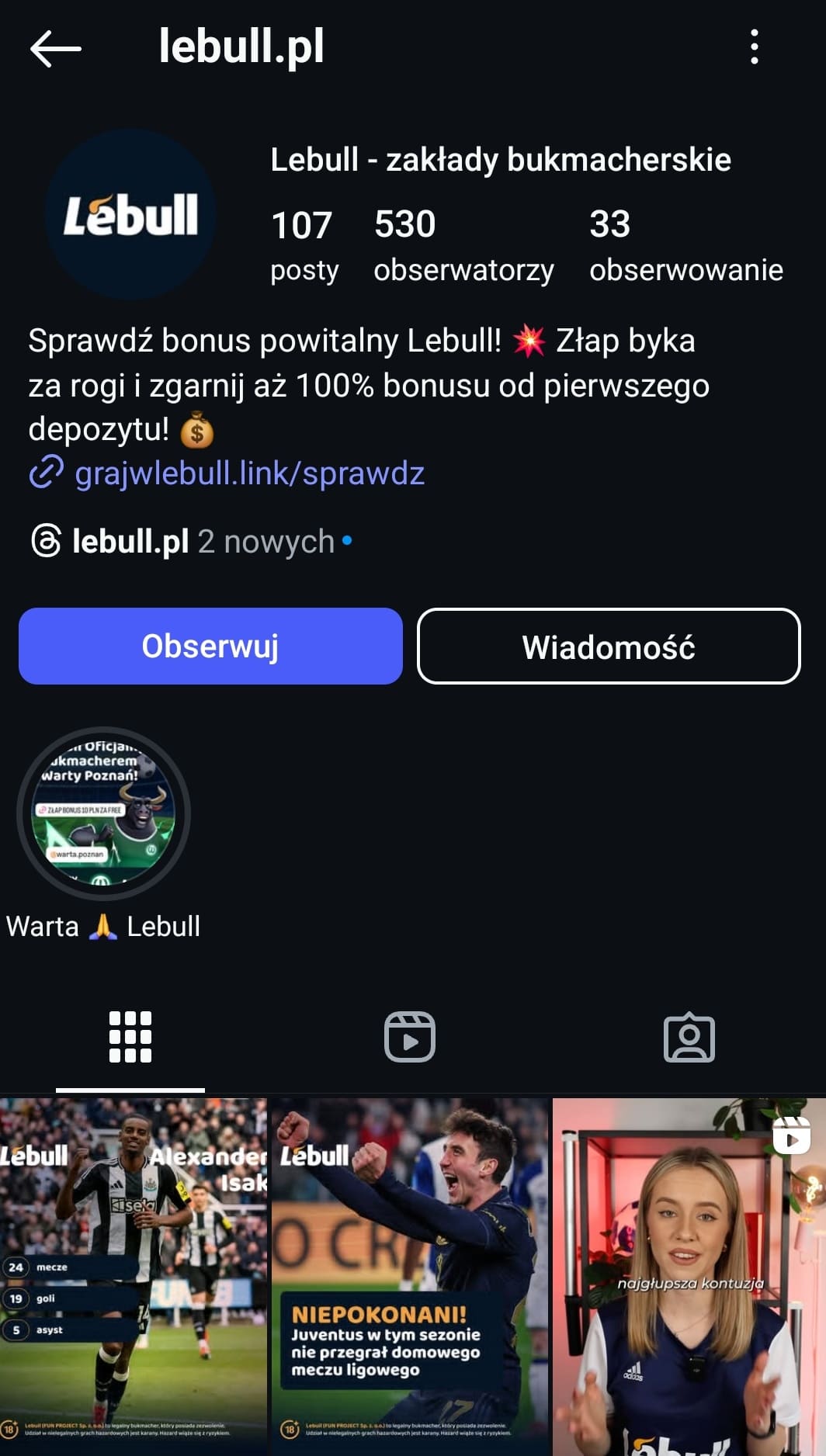 LeBull w Instagram