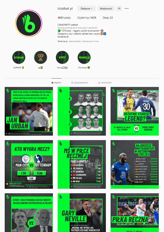 Instagram Total Bet promo