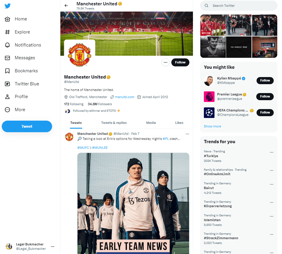 Główna Strona Manchester United