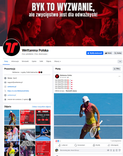 Facebook od Wettarena